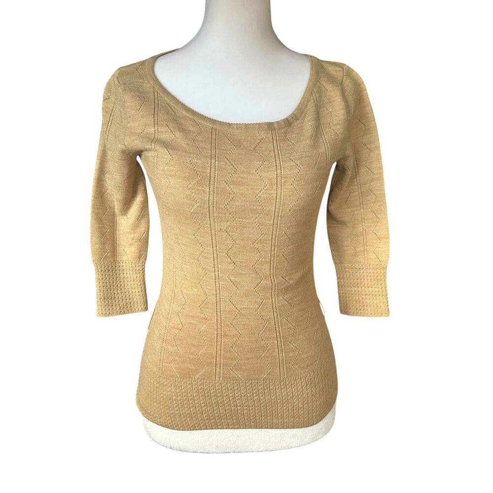 Wet Seal tan knit fitted sweater top